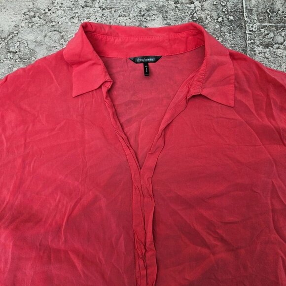 Daisy Fuentes Women Top Shirt Rose Pink Rayon Long Sleeve Blouse Size XL - Picture 8 of 12